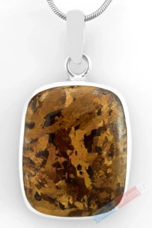 Unisex stříbrný přívěsek (Ag 925/1000) s bronzitem QAA, cca 29 x 24 mm, RARITA (BZ7865P)